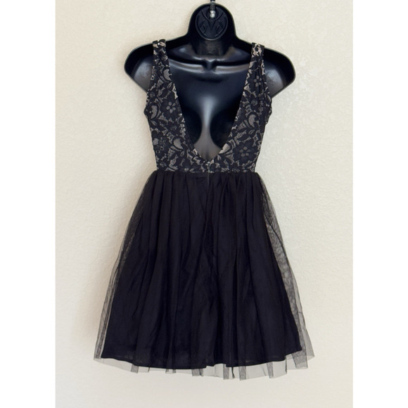 90s Vtg Blondie Nights Dress Embellished Lace Black Mini Tutu Balletcore, 1 - Picture 7 of 15
